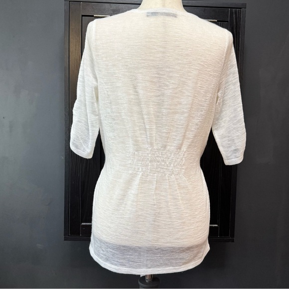 The Limited semi-sheer white tie front belted cardigan - Picture 2 of 13